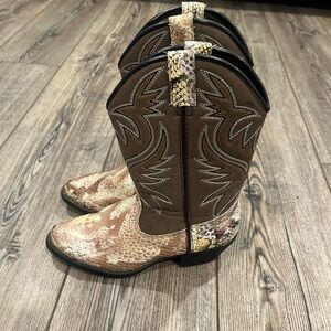 🐍 Smoky Mountain Western Cowboy Boots|Python Print Gold|Size 1.5(Kids)✨Host Pick